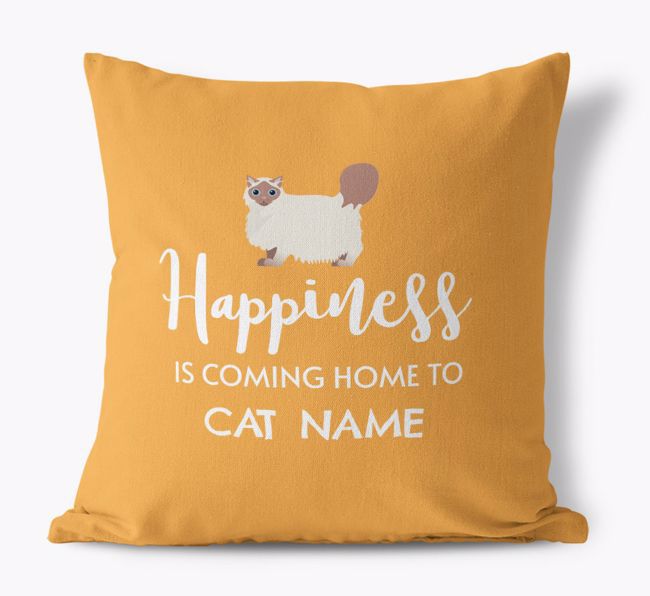 Happiness Is... : Personalized {breedCommonName} Canvas Pillow